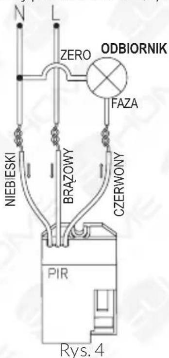 N L ZERO ODBIORNIK FAZA NIEBIESKI BRAZOWY CZERWONY PIR Rys. 4