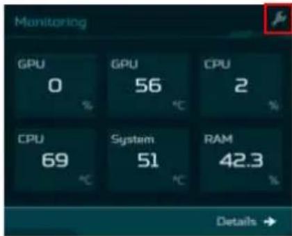 Monitoring GPU 0 % GPU 56 ℃ CPU 2 % CPU 69 ℃ System 51 ℃ RAM 42.3 % Details →