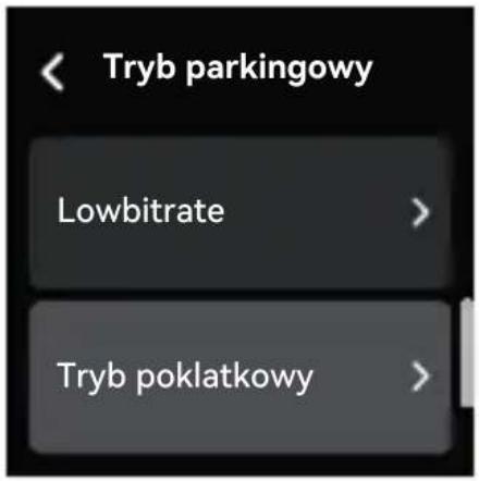 Tryb parkingowy Lowbitrate > Tryb poklatkowy >