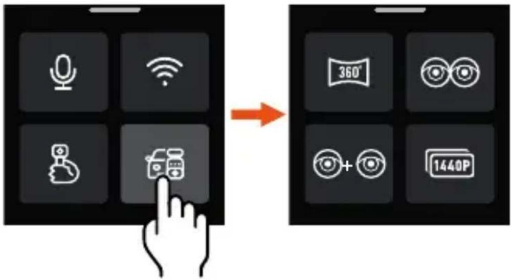 Vantrue E360 - Instrukcje dotyczące ikon szybkiego menu - 5