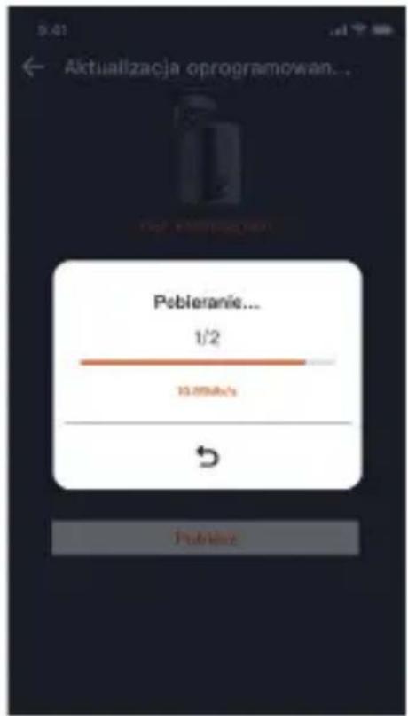 Aktualizacja oprogramowan... Pobieranie... 1/2 10.00mA/s Praklasie