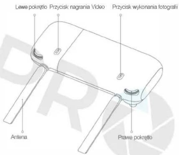 Lewe pokrętło Przycisk nagrania Video Przycisk wykonania fotografii Antena Prawe pokrętło