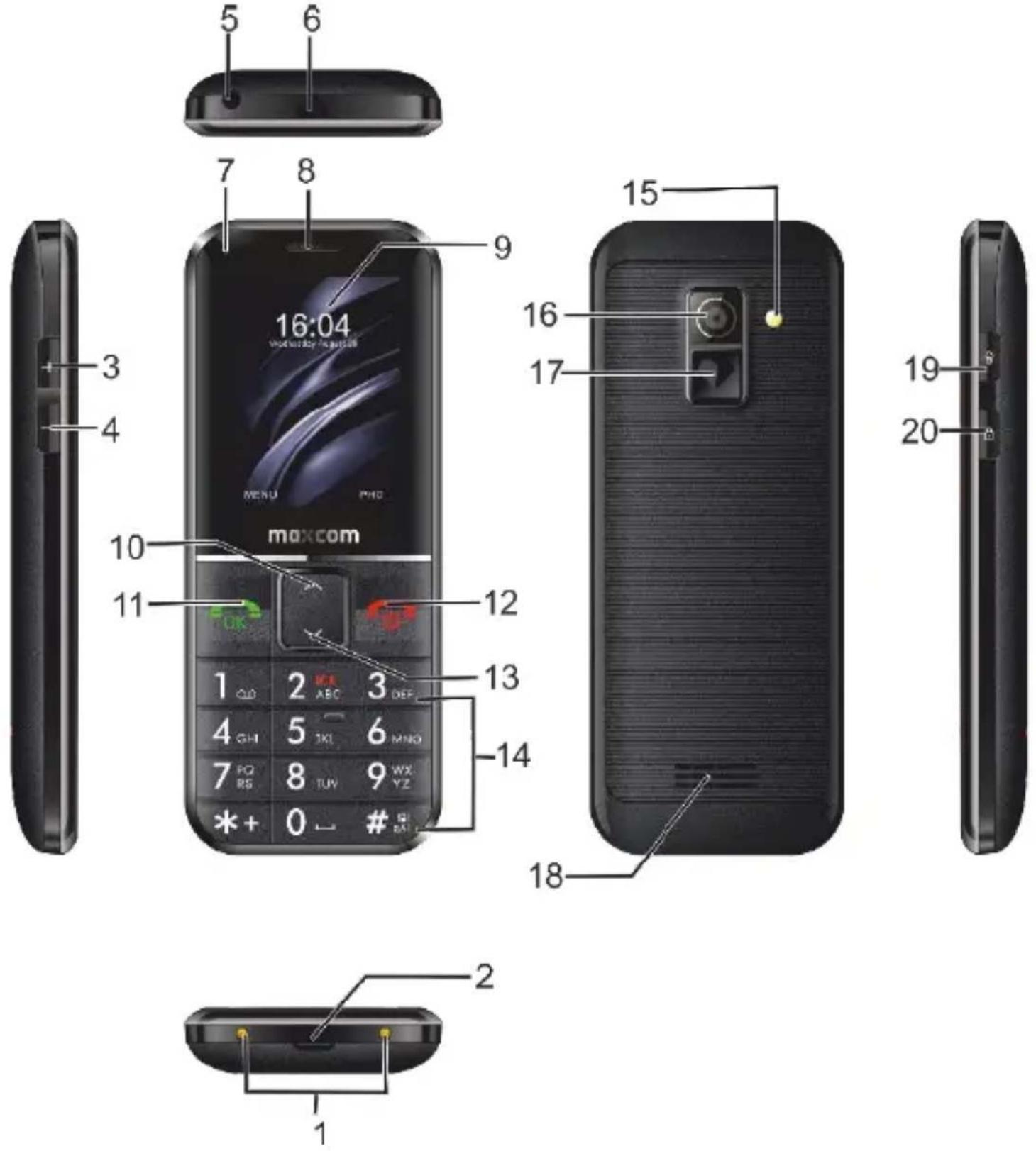 MaxCom Comfort MM735 - Alarm słabej baterii - 1