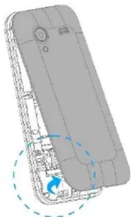 MaxCom MK281 - Instalacja karty SIM, karty pamięci microSD i akumulatora - 1