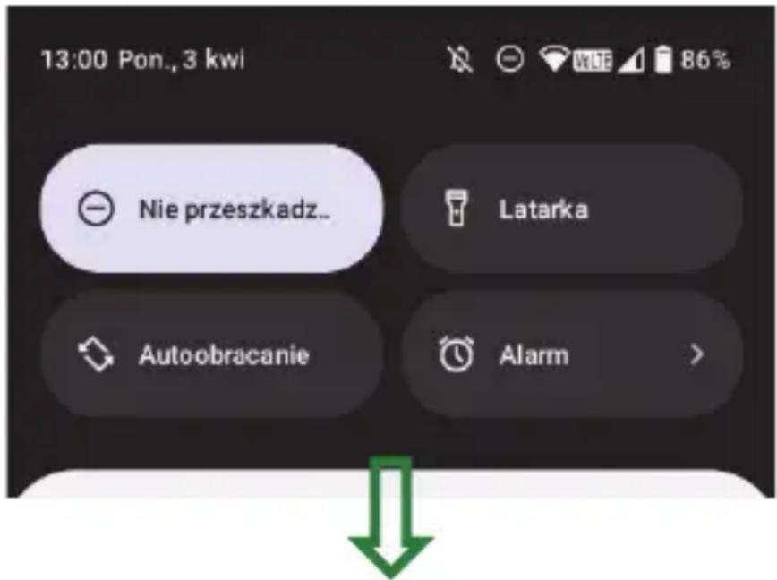 13:00 Pon., 3 kwi Nie przeszkadz... Latarka Autoobracanie Alarm 86%