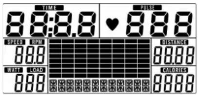 TIME 8:8:8.8 ♥ 8:8.8 SPEED RPM 80.0 WAIT LOAD 80.0 DISTANCE 80.0 CHERIES 80.0