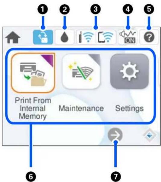 EPSON WorkForce Pro WF-M5899DWF - Konfiguracja ekranu głównego - 1