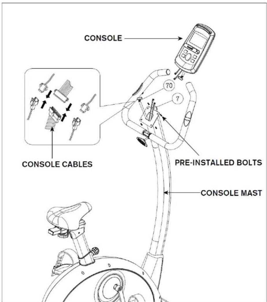 CONSOLE 70 PRE-INSTALLED BOLTS CONSOLE CABLES CONSOLE MAST
