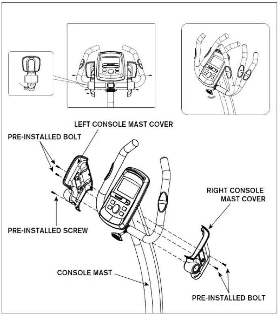 LEFT CONSOLE MAST COVER PRE-INSTALLED BOLT PRE-INSTALLED SCREW CONSOLE MAST RIGHT CONSOLE MAST COVER PRE-INSTALLED BOLT