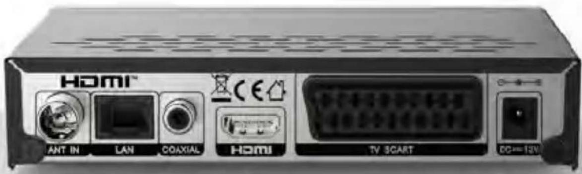 HDMI ANT IN LAN COAXIAL HDMI TV SCART DC=12V