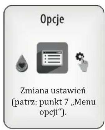 Opcje Zmiana ustawień (patrz: punkt 7 „Menu opcji").