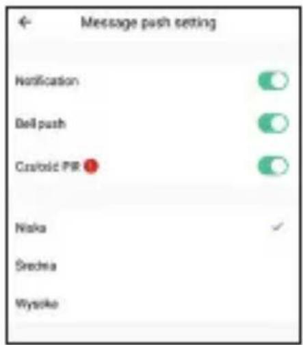 Message push setting Notification Bell push Caspoid PR ● Niska Srechnia Wysoko