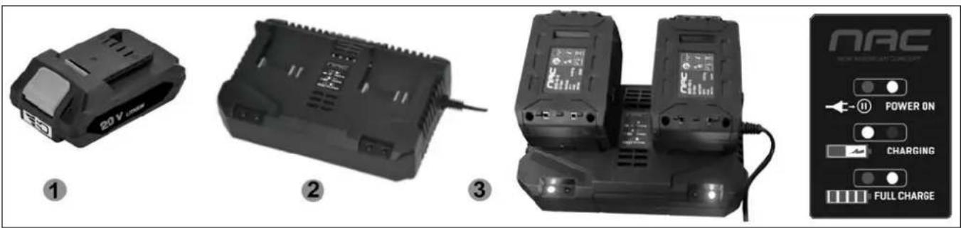 NAC HB40-2B20-51-L-RH-S - Aby naładować akumulator: - 1