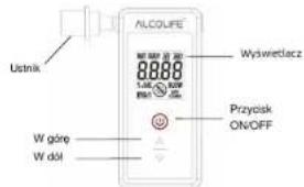 ALCOUIFE Wyswietlacz 8.888 1.46Ω 2kW Wt gól Przycisk ON/OFF Ustnik