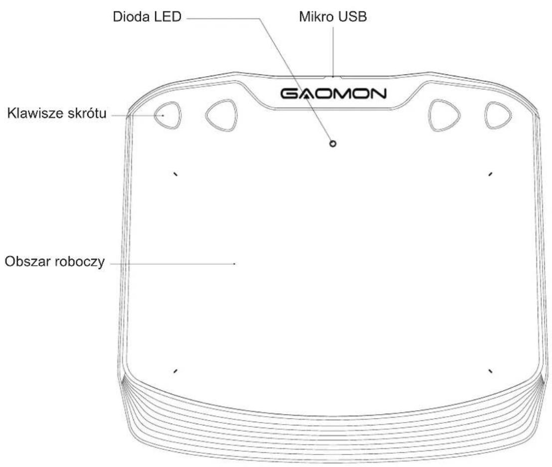 Dioda LED Mikro USB GAOMON Klawisze skrótu Obszar roboczy