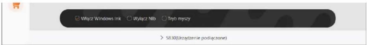 Włącz Windows Ink Wyłącz Nib Tryb myszy > SB30(Urzadzenie podłączone)