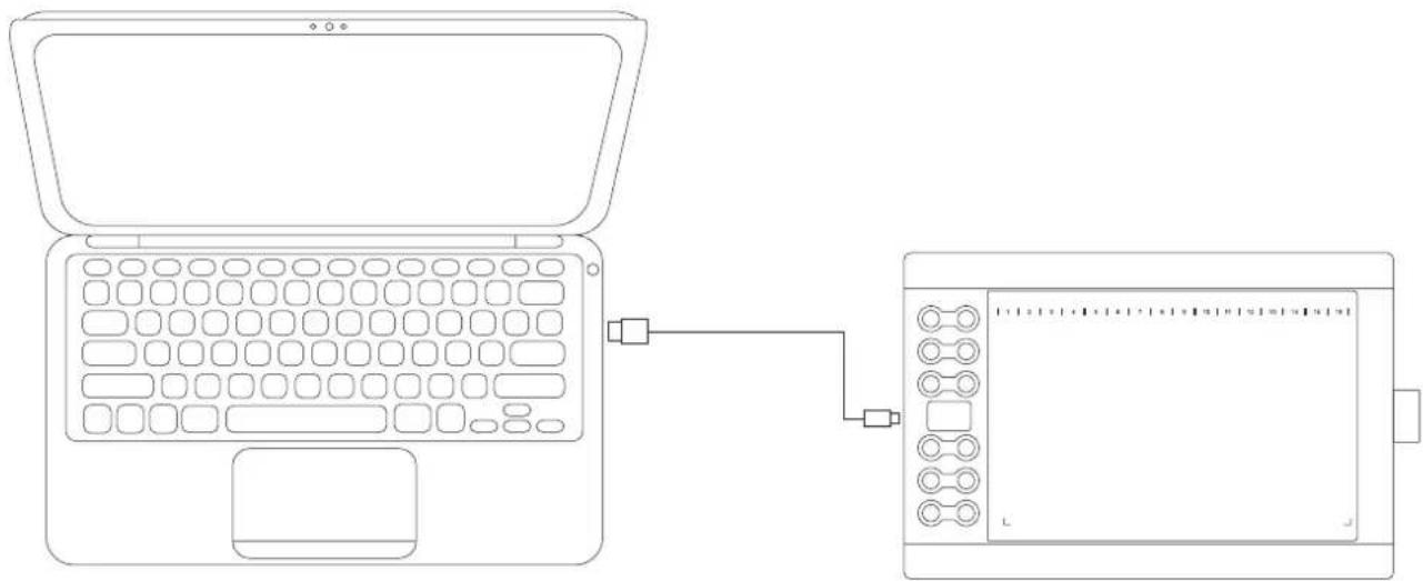 GAOMON M106K Pro - Podłączenie Tabletu - 1