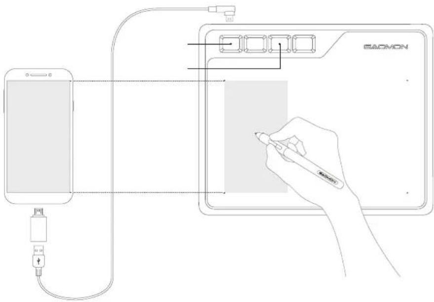 GAOMON S620 - Podłączenie do Telefonu Android & Tabletu - 1