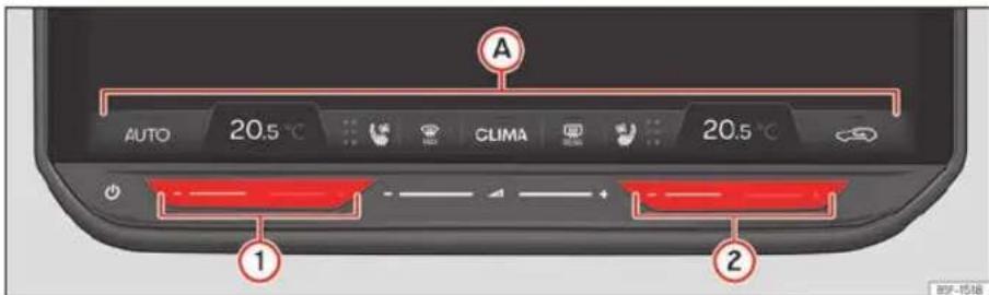 AUTO 20.5 ℃ CLIMA 20.5 ℃ ① ②