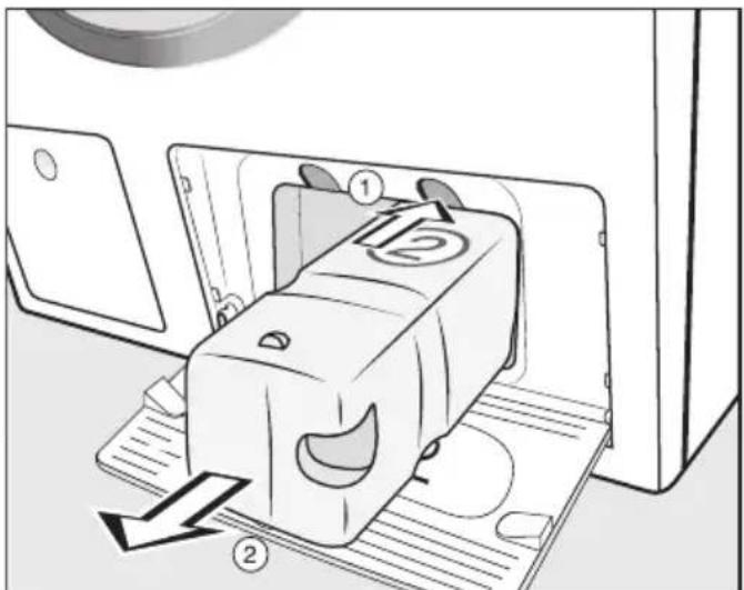 MIELE W 860 WCS - Wymiana wkładów ze środkami piorącymi - 1