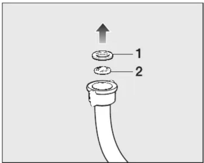 MIELE W 860 WCS - Czyszczenie sitka w wężu dopływo- wym. - 1