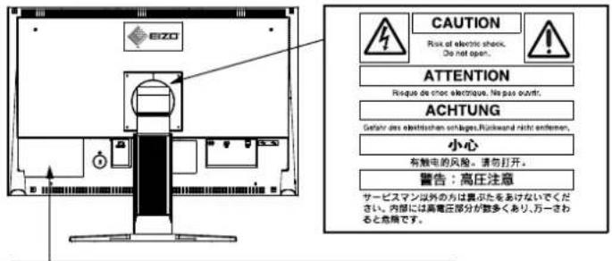 EIZO FlexScan S2031WH - [Location of Caution Statement] - 1