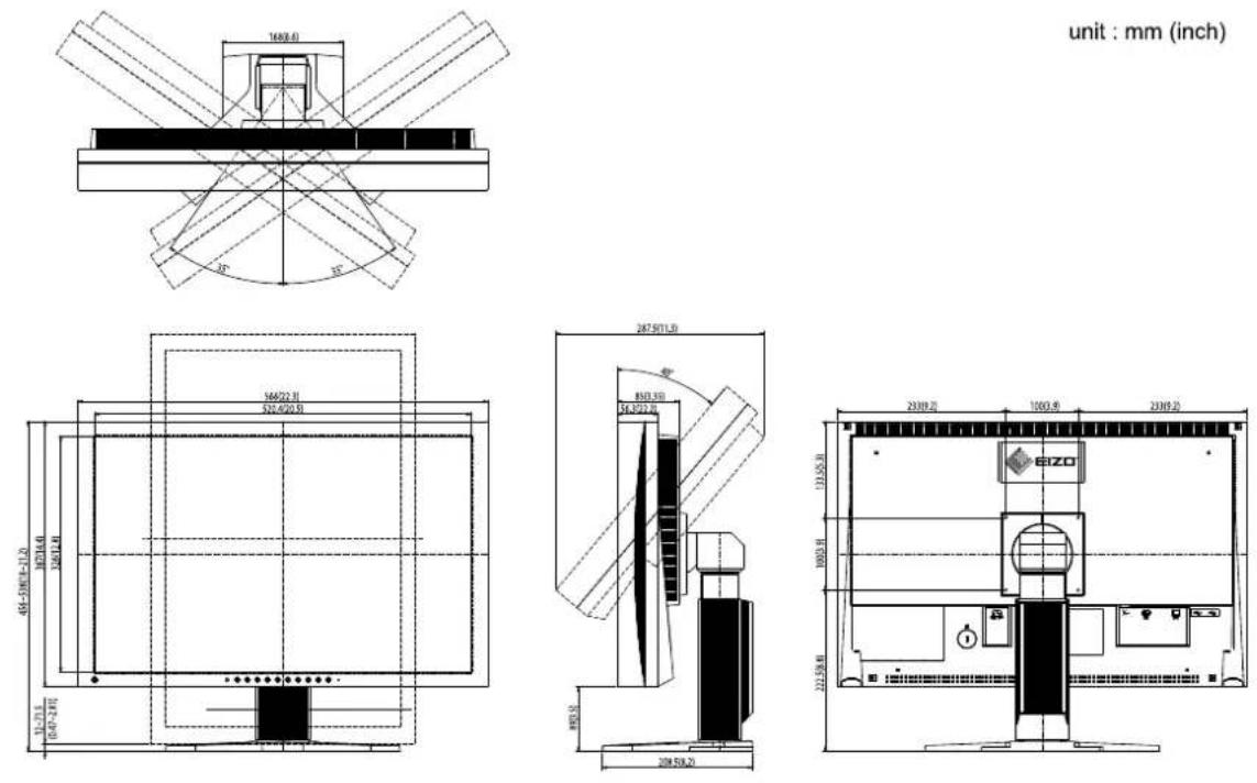 EIZO FlexScan S2031WH - S2031W (Height adjustable stand) - 3