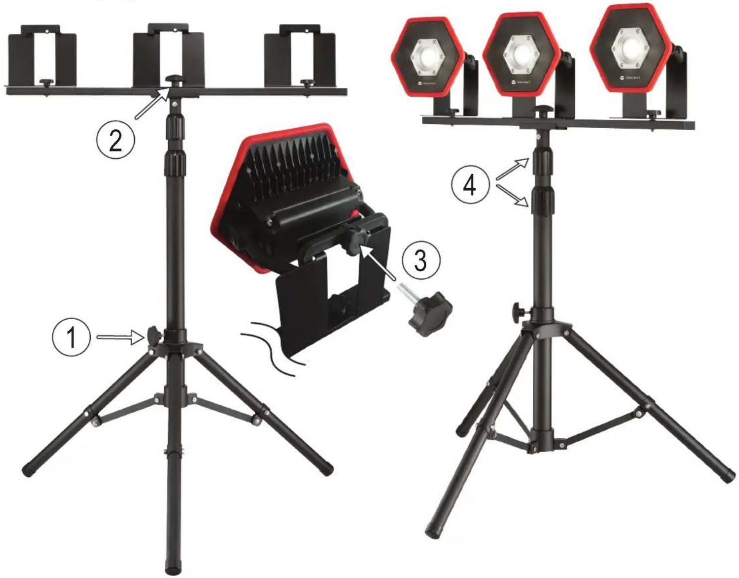 Toolcraft TO-7444923 - Statyw do lamp roboczych - 1