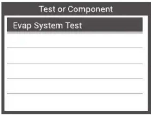 Test or Component Evap System Test
