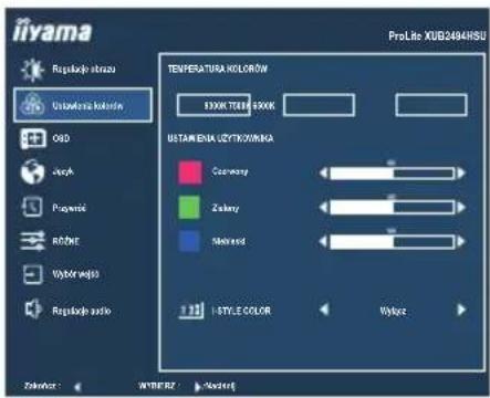 IIYAMA ProLite XUB2494HS-B2 - Ustawienia kolorów Color Settings - 1
