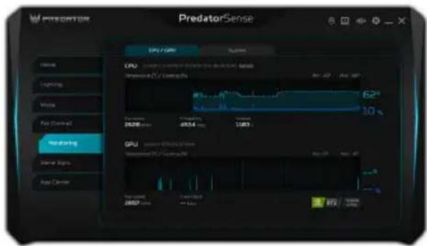 PredatorSense GPU / GPU CPU: 62° Max: 10% Max: 10% Max: 10% Max: 10% GPU: 0% Max: 0% Max: 0% Max: 0% Max: 0%