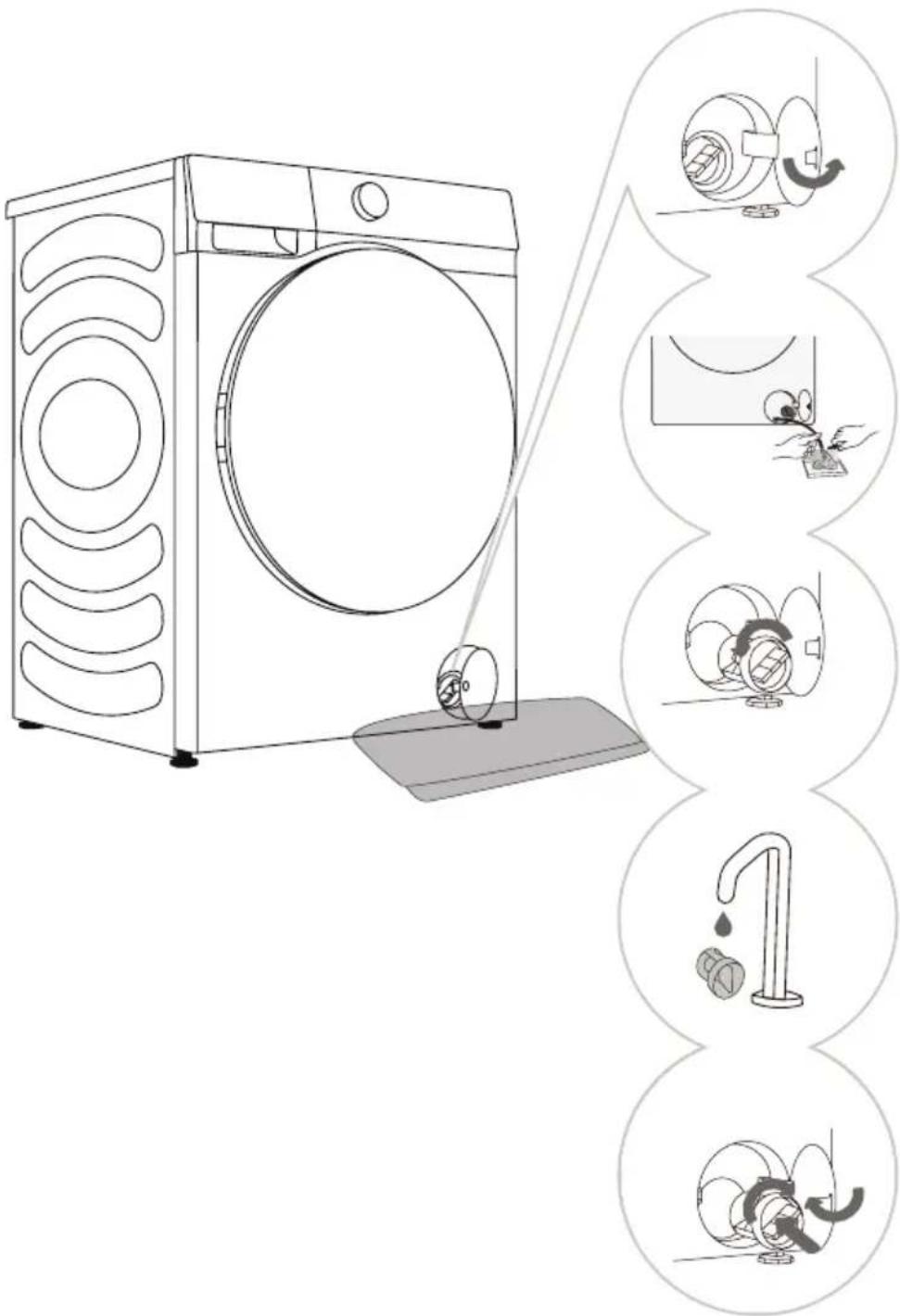 HISENSE WD3S8045BT - CZYSZCZENIE FILTRA POMPY - 1