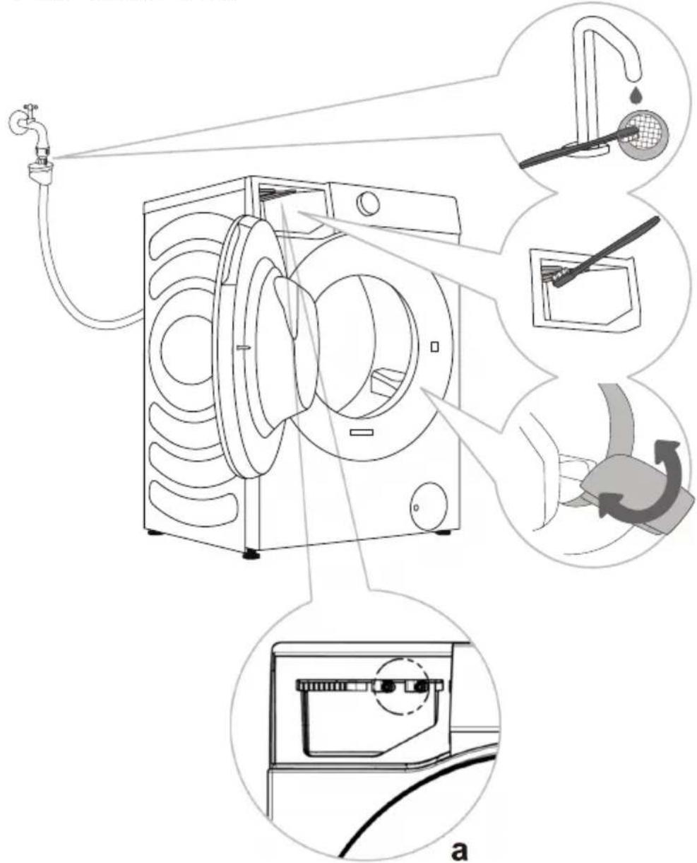 HISENSE WD3S8045BT - CZYSZCZENIE WEŻA WODY, OBUDOWY DOZOWNIKA ŚRODKA PIORĄCEGO ORAZ GUMOWEJ USZCZELKI DRZWICZEK - 1