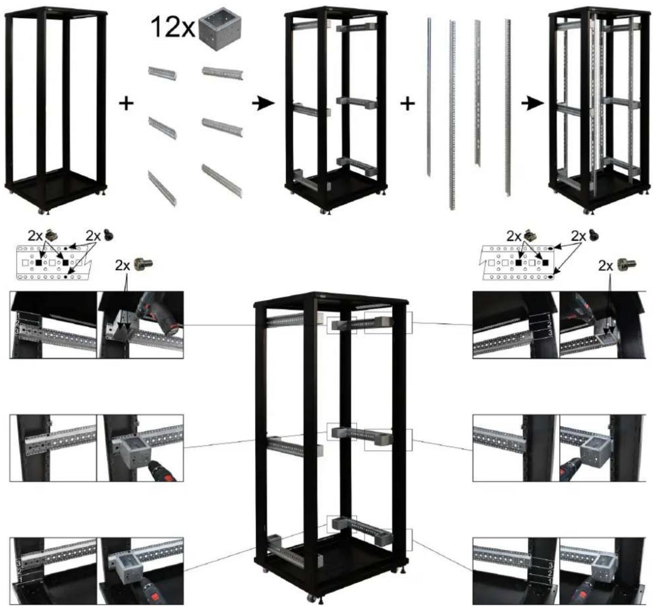 PULSAR RS4288P - Instrukcja złożenia szafy RACK: - 4