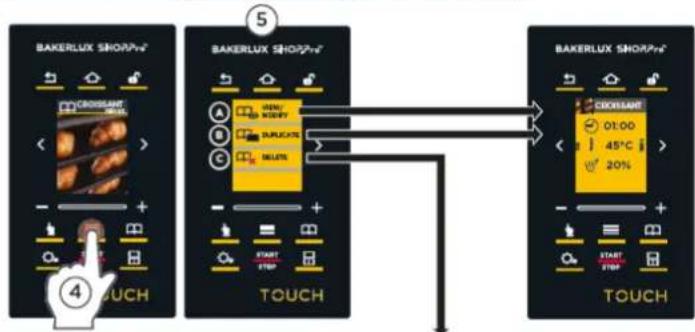 Unox BAKERLUX SHOP.Pro TOUCH XEFR-04HS-ETLV - ZMIANA PARAMETRÓW WYRASTANIA W PAMIĘCI POWIELANIE WYRASTANIA W PAMIĘCI USUWANIE WYRASTANIA Z PAMIĘCI - 3