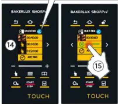Unox BAKERLUX SHOP.Pro TOUCH XEFR-04EU-ETDP - Ustawianie timera dla każdej włóżonej blachy - 6