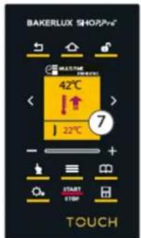 Unox BAKERLUX SHOP.Pro TOUCH XEFR-04EU-ETDP - Ustawianie temperatury i uruchamianie wyrastania ciasta - 8