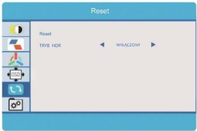 Reset Reset TRYB HDR WYLACZONY