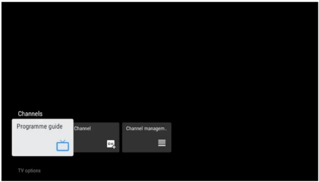 Channels Programme guide Channel Channel managem... TV options