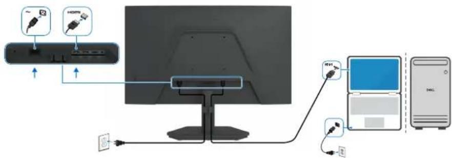 DELL SE2426HG - Podłączenie kabla HDMI - 1