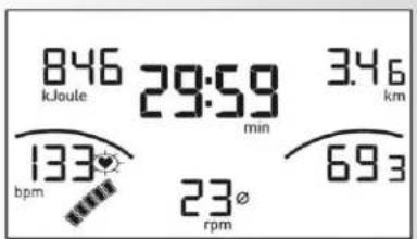846 kJoute 29:59 min 3.46 km 133 bpm 23 Ø rpm 693