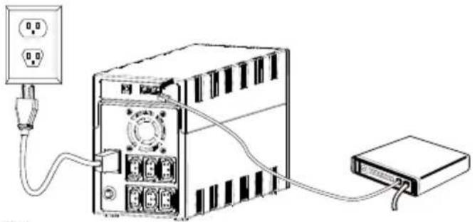 PowerWalker VI 650 SHL - IV: Podłącz zabezpieczenie modemu lub telefonu przed przepięciami. - 1