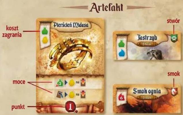 Artefaht koszt zagrania Pierścień 12 Idesa moce punkt stwór Jastrzqb smok smok ognia smok