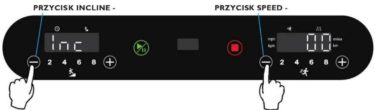 PRZYCISK INCLINE - PRZYCISK SPEED - mph kph 000 miles km 2 4 6 8 + - 2 4 6 8 +