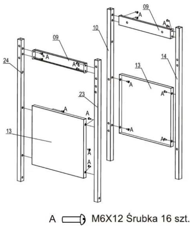 09 A 10 09 A A 14 13 23 A A A A A A 24 13 A M6X12 Śrubka 16 szt.