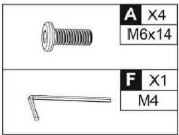 A X4 M6x14 F X1 M4