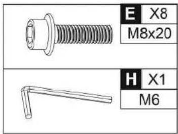 E X8 M8x20 H X1 M6