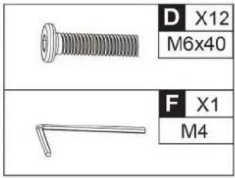D X12 M6x40 F X1 M4