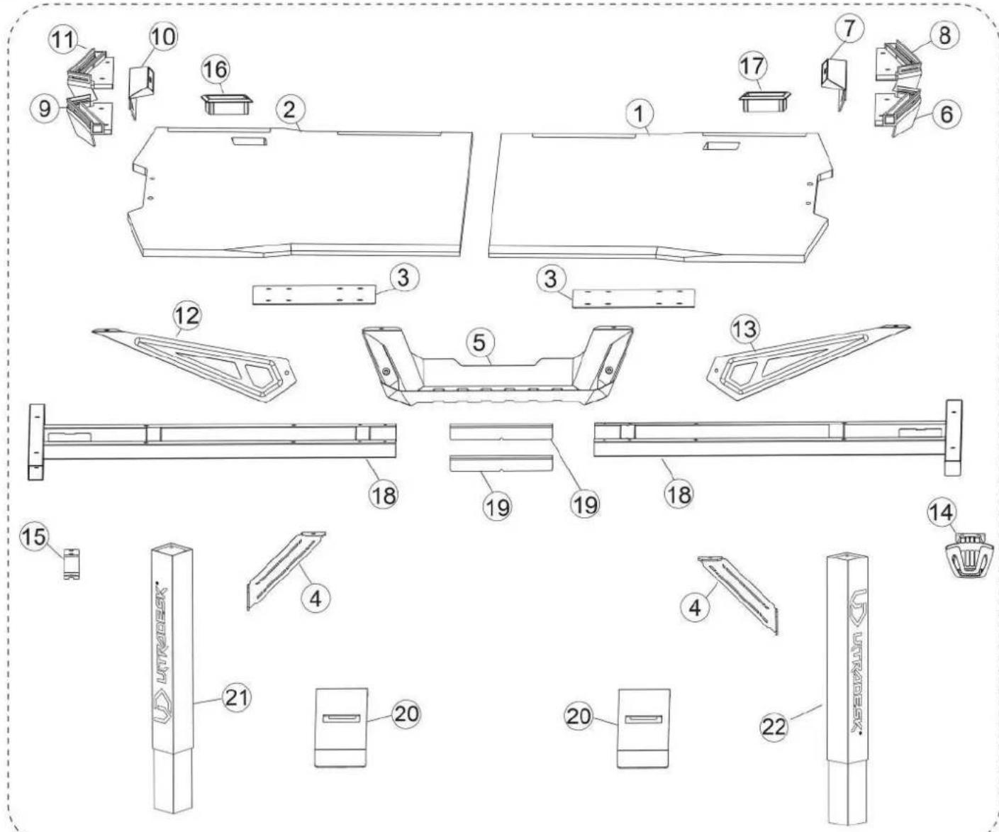 Ultradesk Force - ELEMENTY BIURKA: - 1