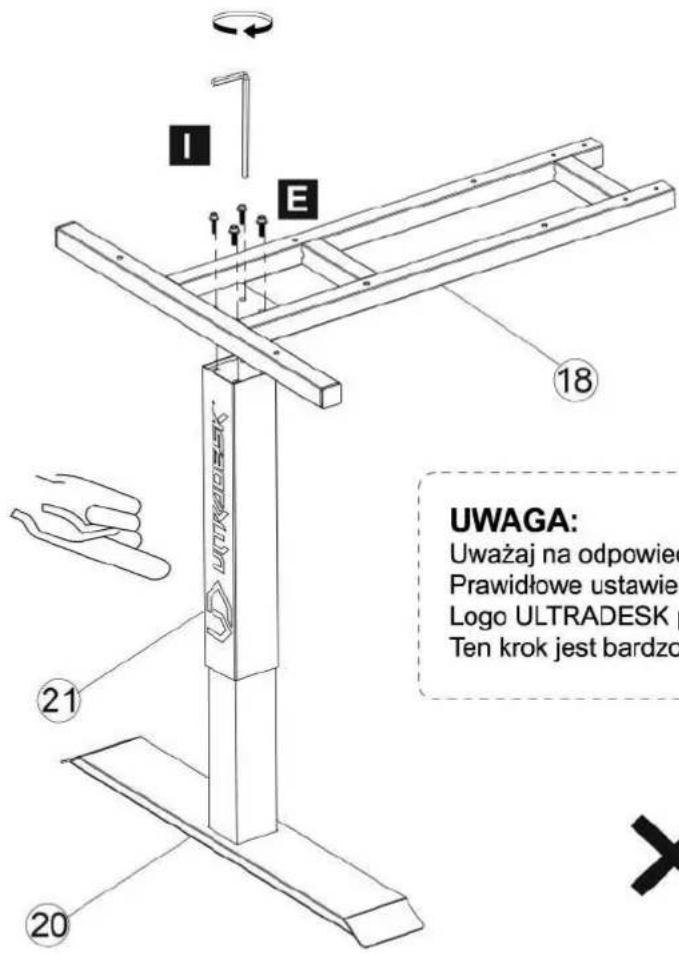 UWAGA: Uważaj na odpowied Prawidłowe ustawie Logo ULTRADESK p Ten krok jest bardzo